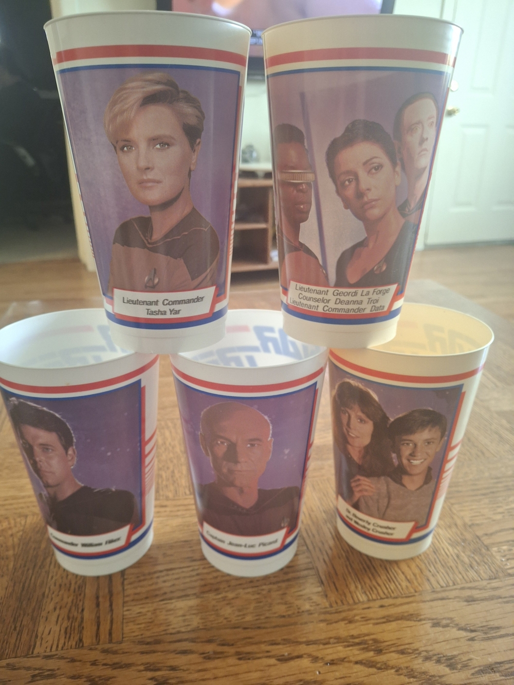 Star Trek The Next Generation Character Collectible Plastic Rare Cups - Set of 5
